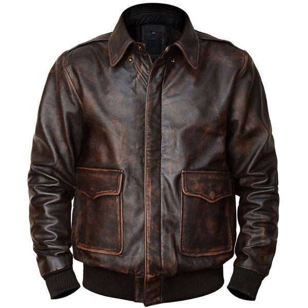 Solid Color Sheepskin Leather Bomber Jacket for Men – Casual Winter Streetwear